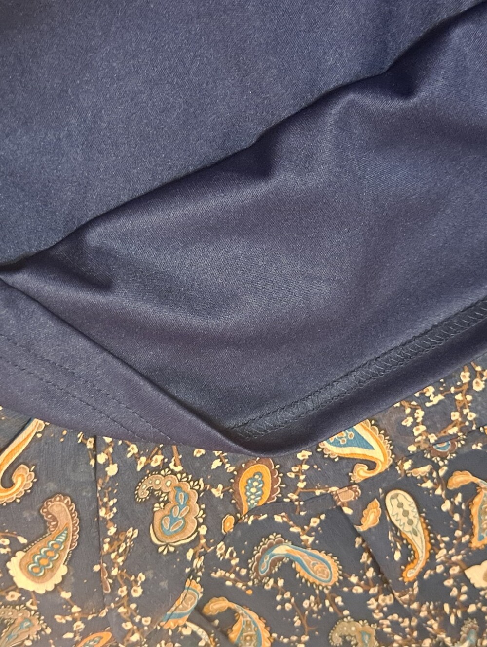 Lark & Grey Navy Paisley Tiered Long Sleeve Dress XL - Picture 6 of 9